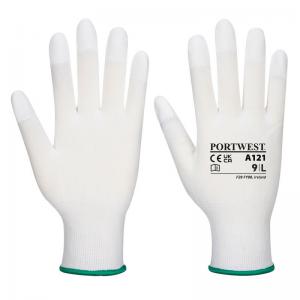 Portwest PU Fingertip Glove L White Pack of 12 POW18129