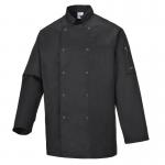 Portwest Suffolk Chefs Jacket LS S Blk POW18388