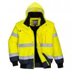 Portwest Hi Vis 3-in-1 Contrast Bomber Jacket XS YellowNavy POW18763