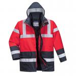 Portwest Hi Vis Contrast Winter Traffic Jacket L RedNavy POW19153