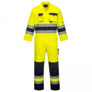 Portwest Nantes Hi Vis Contrast Work Coverall L YellowNavy POW19172
