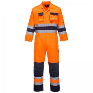 Portwest Nantes Hi Vis Contrast Work Coverall L OrangeNavy POW19178