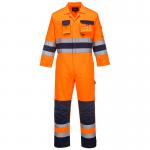 Portwest Nantes Hi Vis Contrast Work Coverall S OrangeNavy POW19180