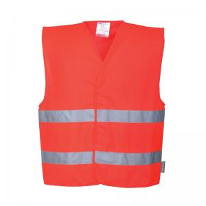 Portwest Hi Vis Two Band Vest SM Red POW21467