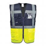 Portwest Paris Hi Vis Contrast Executive Vest L YellowNavy (Pack of 10) POW21481