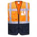 Portwest Warsaw Hi Vis Contrast Executive Vest S OrangeNavy (Pack of 10) POW21504