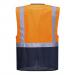 Portwest Warsaw Hi Vis Contrast Executive Vest 3XL OrangeNavy (Pack of 10) POW21507