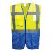 Portwest Warsaw Hi Vis Contrast Executive Vest L YellowRoyal (Pack of 10) POW21508