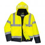 Portwest Hi Vis Contrast Winter Bomber Jacket S YellowNavy POW21622