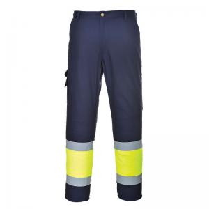 Portwest Hi Vis Contrast Class 1 Service Trousers XL YellowNavy