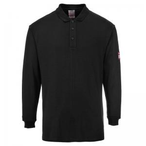 Portwest Flame Resistant Anti-Static Long Sleeve Polo Shirt XL Blk