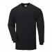 Portwest Flame Resistant Anti-Static Long Sleeve T-Shirt L Blk POW24548