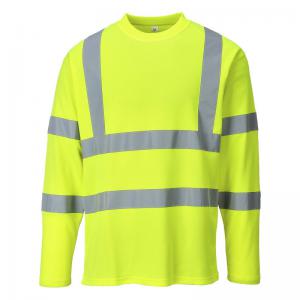 Portwest Hi Vis Cotton Comfort T-Shirt LS M Yellow POW25053