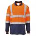 Portwest Hi Vis Contrast Polo Shirt LS L OrangeNavy POW25058