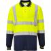 Portwest Hi Vis Contrast Polo Shirt LS M YellowNavy POW25065