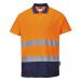 Portwest Hi Vis Cotton Comfort Contrast Polo Shirt SS L OrangeNavy POW25107