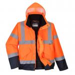 Portwest Hi Vis Contrast Winter Bomber Jacket L OrangeNavy POW25429