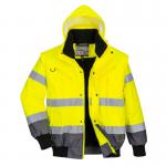 Portwest Hi Vis 3-in-1 Contrast Bomber Jacket L YellowGry POW25583