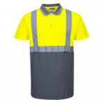 Portwest Hi Vis Contrast Polo Shirt SS XL YellowGry POW25608