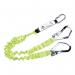 Portwest Double Elasticated 1.8m Lanyard with Shock Absorber Yellow FP52YER POW25741