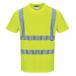 Portwest High Visibility Cotton Comfort T-Shirt Short Sleeve Yellow Small S170YERS POW26822