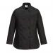 Portwest Rachel Womens Chefs Jacket LS XS Blk POW27643