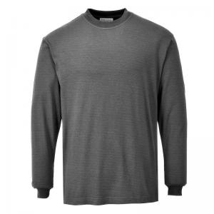 Portwest Flame Resistant Anti-Static Long Sleeve T-Shirt 2XL Gry