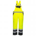 Portwest Hi Vis Breathable Contrast Rain Bib and Brace L YellowBlk POW28061