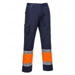 Portwest Hi Vis Contrast Class 1 Service Trousers S OrangeNavy POW28075