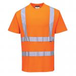 Portwest High Visibility Cotton Comfort T-Shirt Short Sleeve Orange Medium S170ORRM POW28360