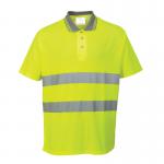 Portwest Hi Vis Cotton Comfort Polo Shirt SS XS Yellow POW28507