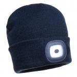 Portwest Beanie USB Rechargeable LED Head Light Navy (Pack of 12) POW28709