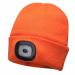 Portwest Beanie USB Rechargeable LED Head Light Orange (Pack of 12) POW28710