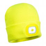 Portwest Beanie USB Rechargeable LED Head Light Yellow (Pack of 12) POW28711