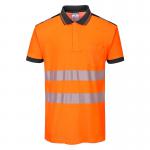 Portwest PW3 Hi Vis Cotton Comfort Polo Shirt SS L OrangeBlk POW28774