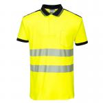 Portwest PW3 Hi Vis Cotton Comfort Polo Shirt SS L YellowBlk POW28780