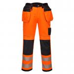 Portwest PW3 Hi Vis Holster Pocket Work Trousers 30 OrangeBlk POW28968