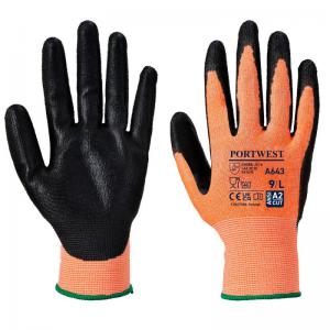 Portwest Amber Cut Glove 1 Pair Nitrile Foam 2XL OrangeBlack