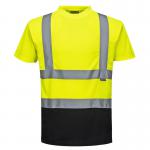 Portwest Hi Vis Contrast T-Shirt SS XL YellowBlk POW29639