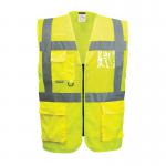 Portwest Madrid Hi Vis Half Mesh Executive Vest XS Yellow (Pack of 10) POW29690