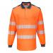 Portwest PW3 Hi Vis Cotton Comfort Polo Shirt LS 4XL OrangeNavy POW30347