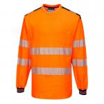 Portwest PW3 Hi Vis Cotton Comfort T-Shirt LS 4XL OrangeNavy POW30371