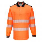 Portwest PW3 Hi Vis Cotton Comfort Polo Shirt LS L OrangeBlk POW30423