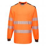 Portwest PW3 Hi Vis Cotton Comfort T-Shirt LS 4XL OrangeBlk POW30429