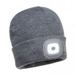 Portwest Beanie USB Rechargeable LED Head Light Gry (Pack of 12) POW30437