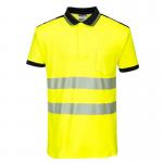 Portwest PW3 Hi Vis Cotton Comfort Polo Shirt SS XS YellowBlk POW30690