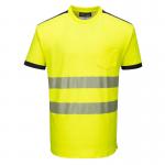 Portwest PW3 Hi Vis Cotton Comfort T-Shirt SS XS YellowBlk POW30692