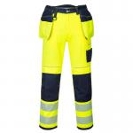 Portwest PW3 Hi Vis Holster Pocket Work Trousers 28 YellowNavy POW30718