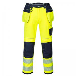 Portwest PW3 Hi Vis Holster Pocket Work Trousers 36 YellowNavy