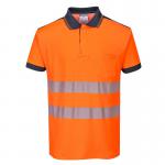 Portwest PW3 Hi Vis Cotton Comfort Polo Shirt SS M OrangeNavy POW30925